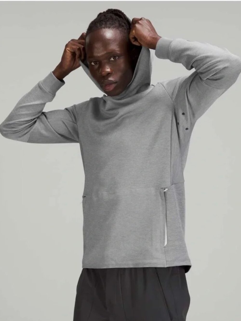 Lululemon Men's Textured Tech Hoodie Size XXL White Opal Rhino Grey
